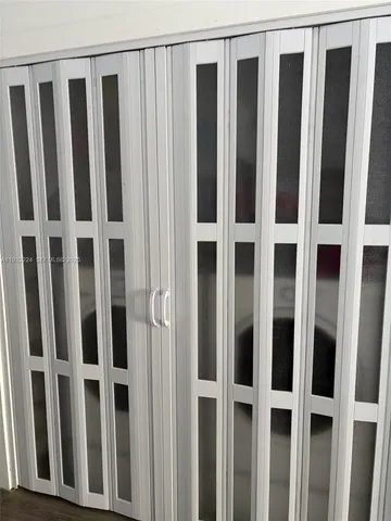 a view of a wooden door