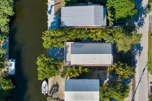an aerial view of a house