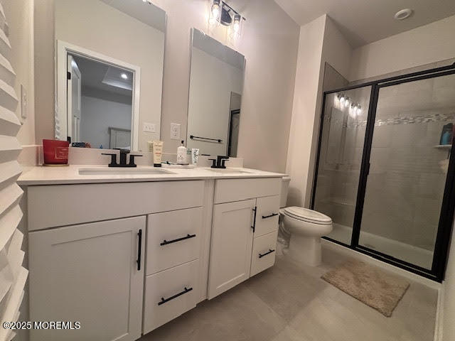 1 Halifax Road Bayville, NJ 08721 - Photo 45 of 45 a bathroom with a double vanity sink toilet and mirror