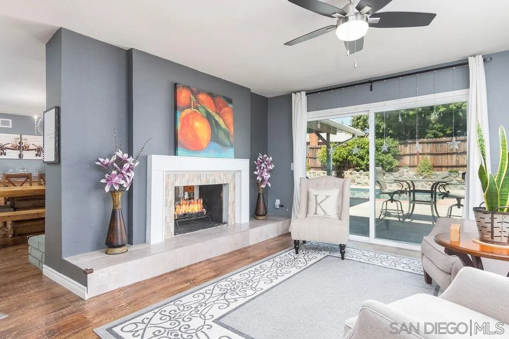 6205 Ruby Lake Avenue San Diego, CA 92119 - Photo 6 of 25 a living room with furniture fireplace and flat screen tv