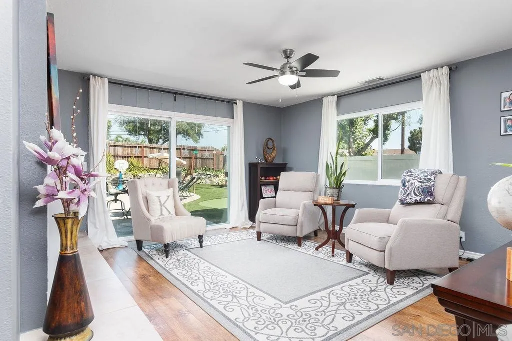6205 Ruby Lake Avenue San Diego, CA 92119 - Photo 7 of 25 a living room with patio furniture and a large window
