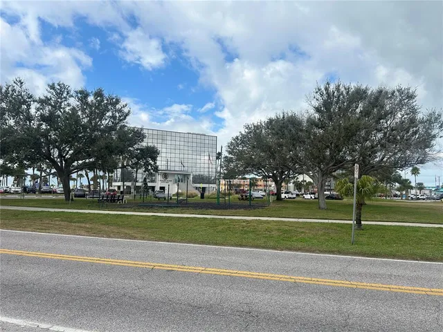 a view of a lake with outdoor space