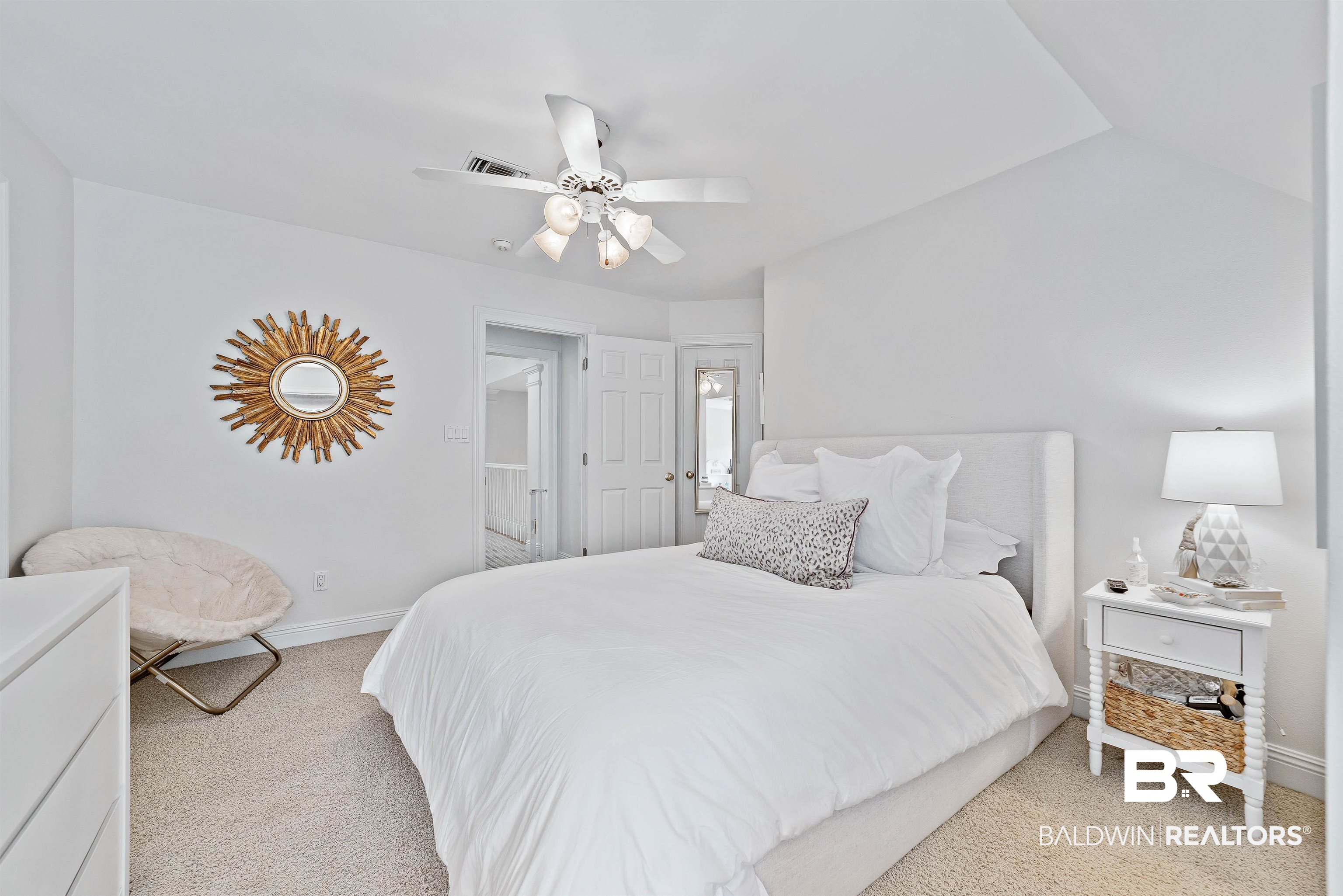 6630 East Quarry Drive Elberta, AL 36530 - Photo 34 of 63 Bedroom featuring light colored carpet and ceiling fan