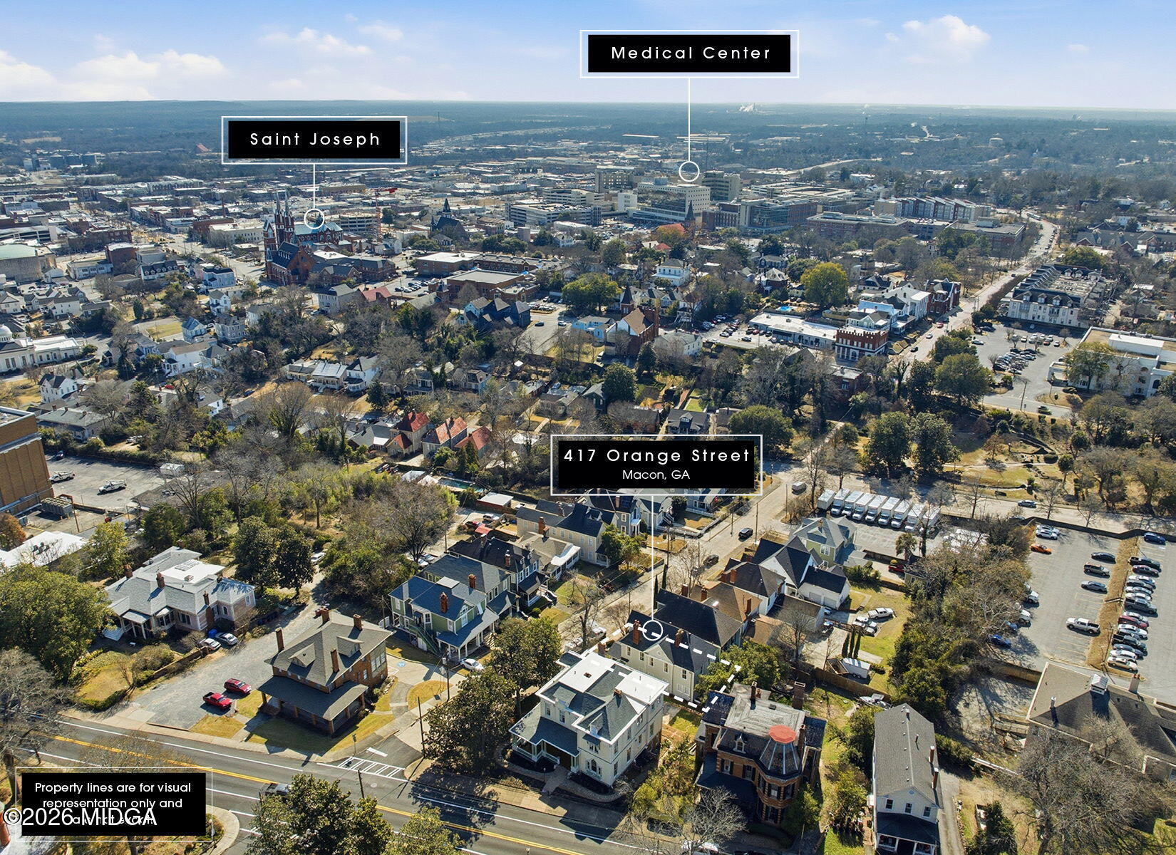 417 Orange Street Macon, GA 31201 - Photo 46 of 49 an aerial view of multiple house