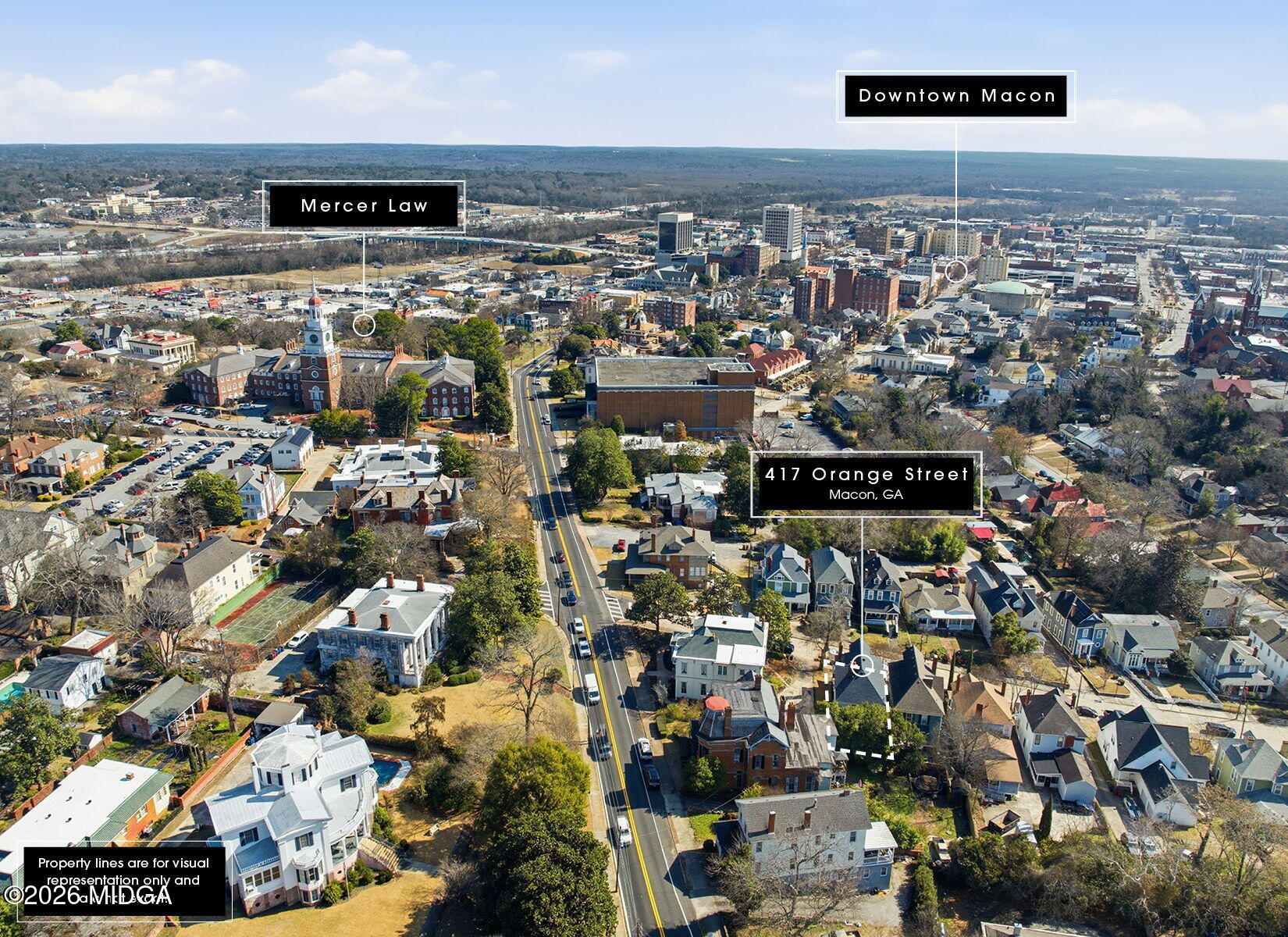 417 Orange Street Macon, GA 31201 - Photo 47 of 49 an aerial view of a city