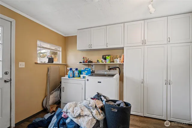 a room with storage and utility