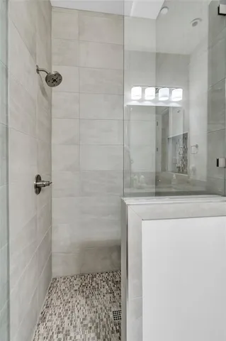 a bathroom with a shower