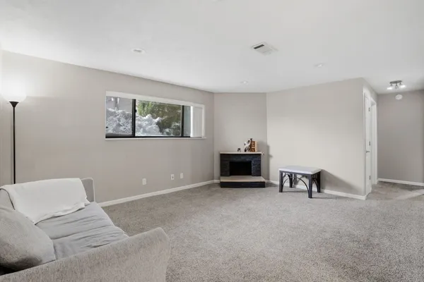 a living room with furniture