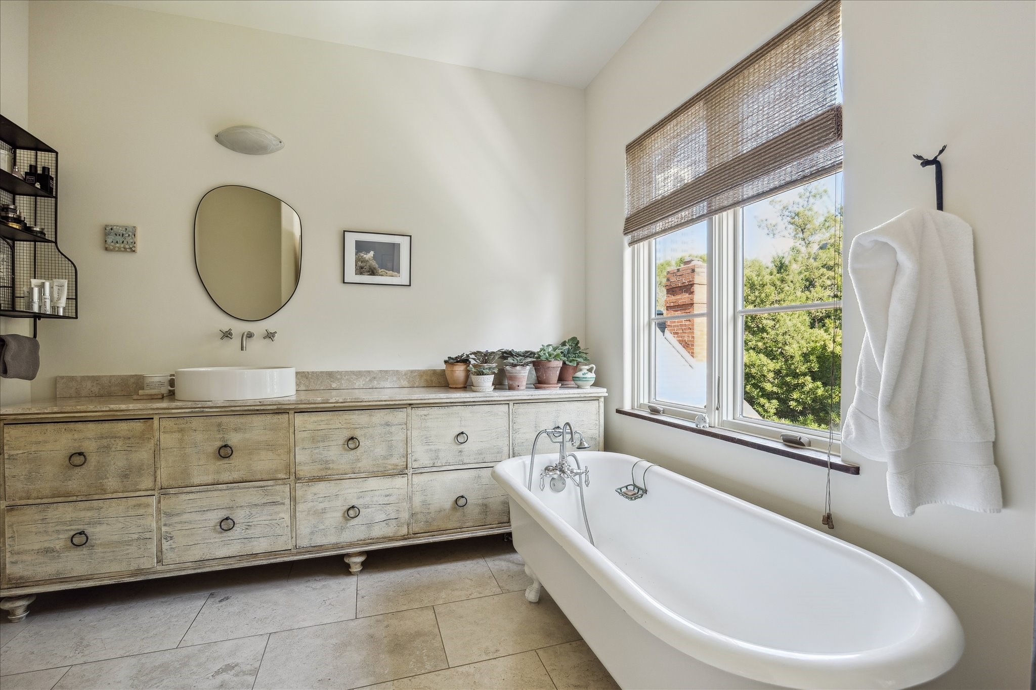 1807 Albans Road Houston, TX 77005 - Photo 25 of 39 a bathroom with a granite countertop tub sink and mirror