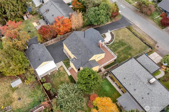 an aerial view of a house