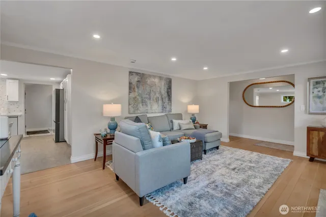 a living room with furniture and a couch