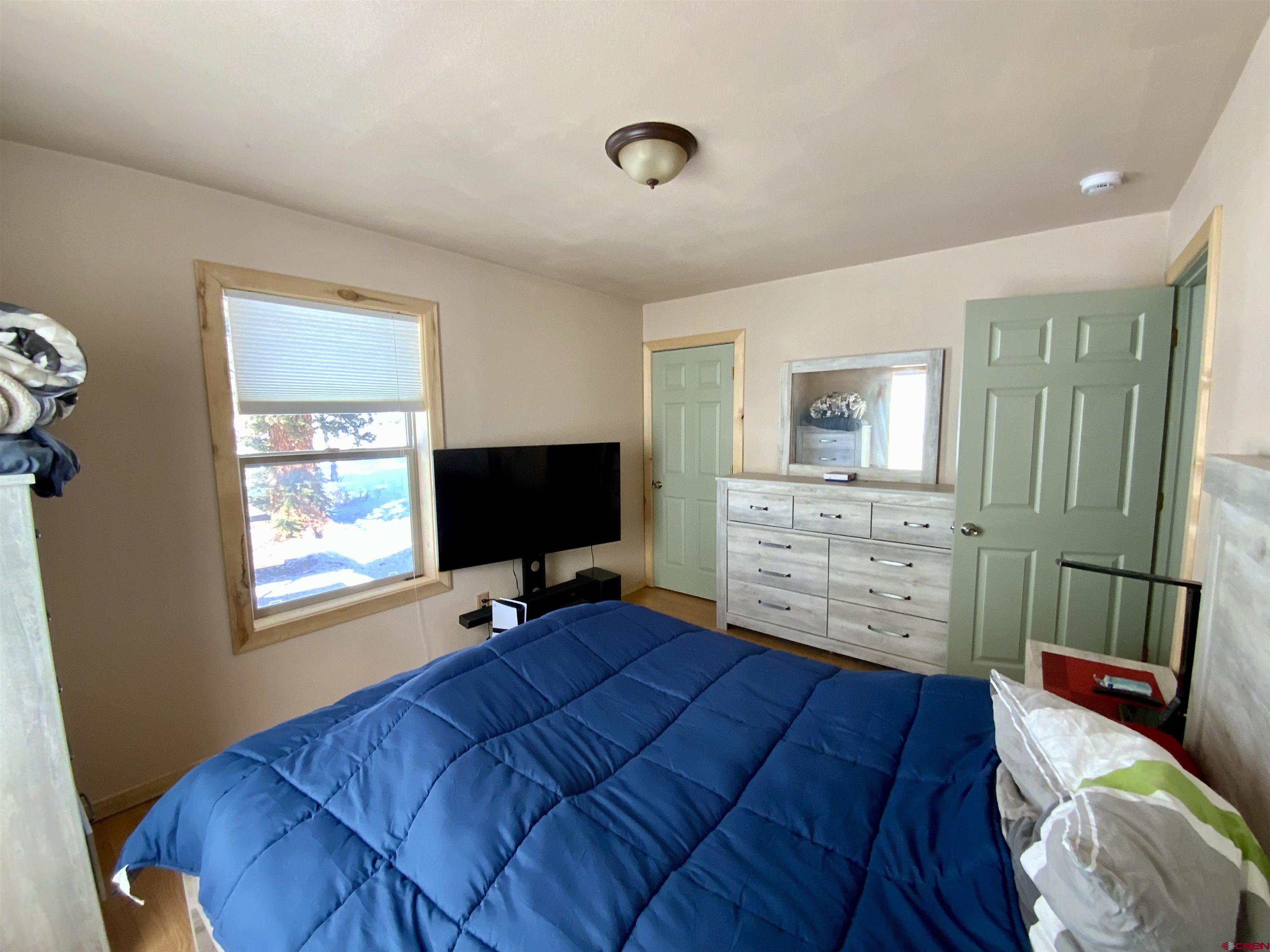 1019 Uncompahgre Drive Powderhorn, CO 81243 - Photo 20 of 33 a bedroom with a bed and a television