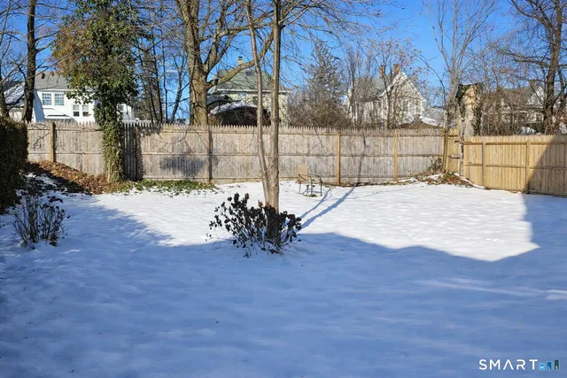 a view of a backyard