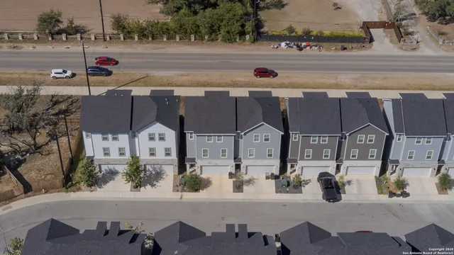 an aerial view of multiple houses