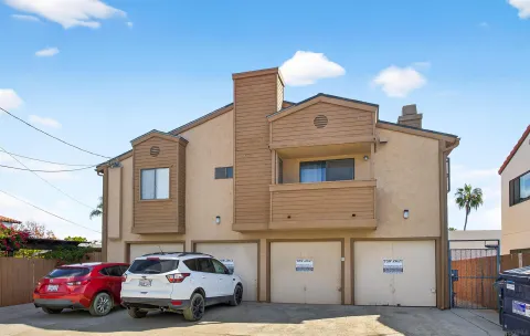 a car parked in front of a house