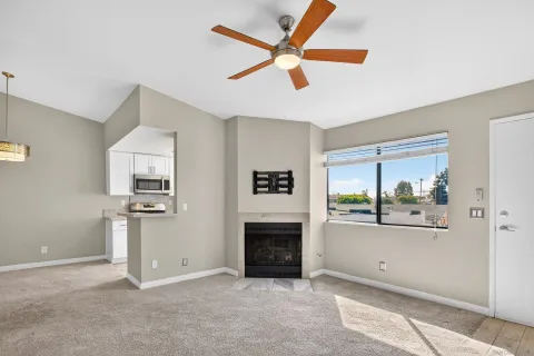 a view of a livingroom with a flat screen tv