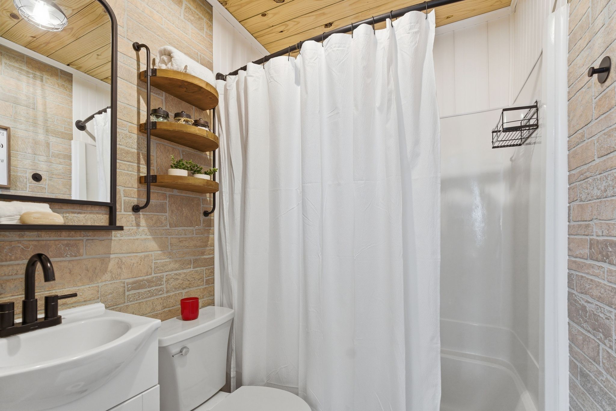 3106 Cimarron Trail Murfreesboro, TN 37129 - Photo 18 of 33 a bathroom with a sink and a shower curtain