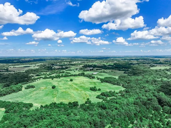 a view of a big yard with lots of green space