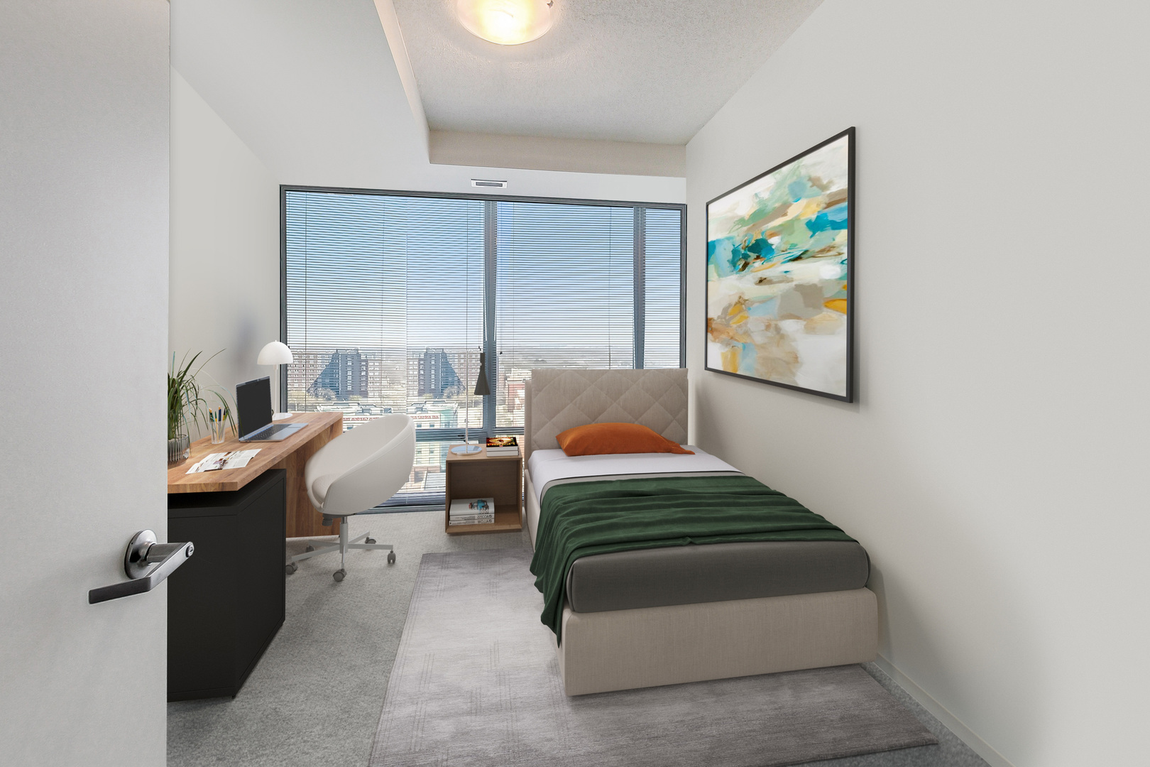 800 Elgin Road, Unit PH02 Evanston, IL 60201 - Photo 33 of 43 a bedroom with furniture and a window