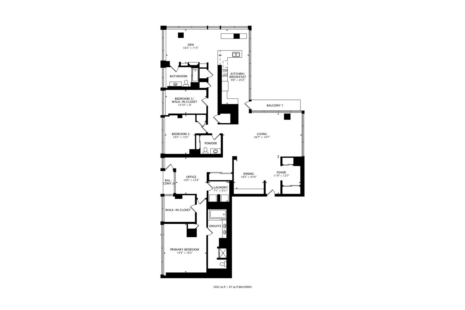 800 Elgin Road, Unit PH02 Evanston, IL 60201 - Photo 42 of 43 a picture of floor plan