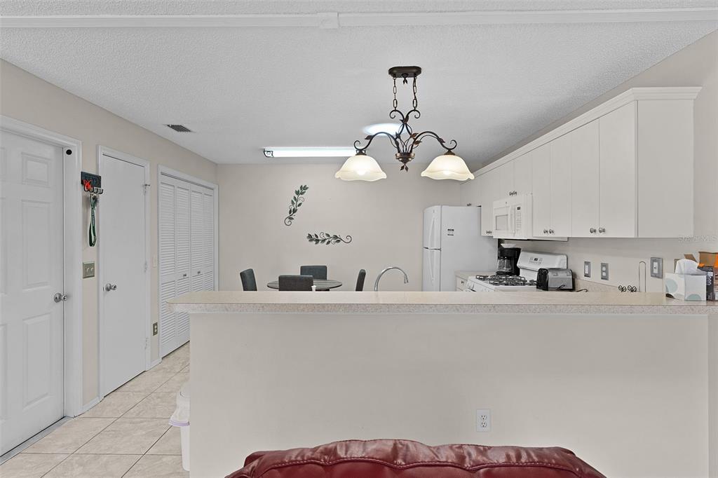 2623 Ascot Loop The Villages, FL 32162 - Photo 11 of 40 a kitchen with stainless steel appliances a sink a refrigerator a white cabinets and couches