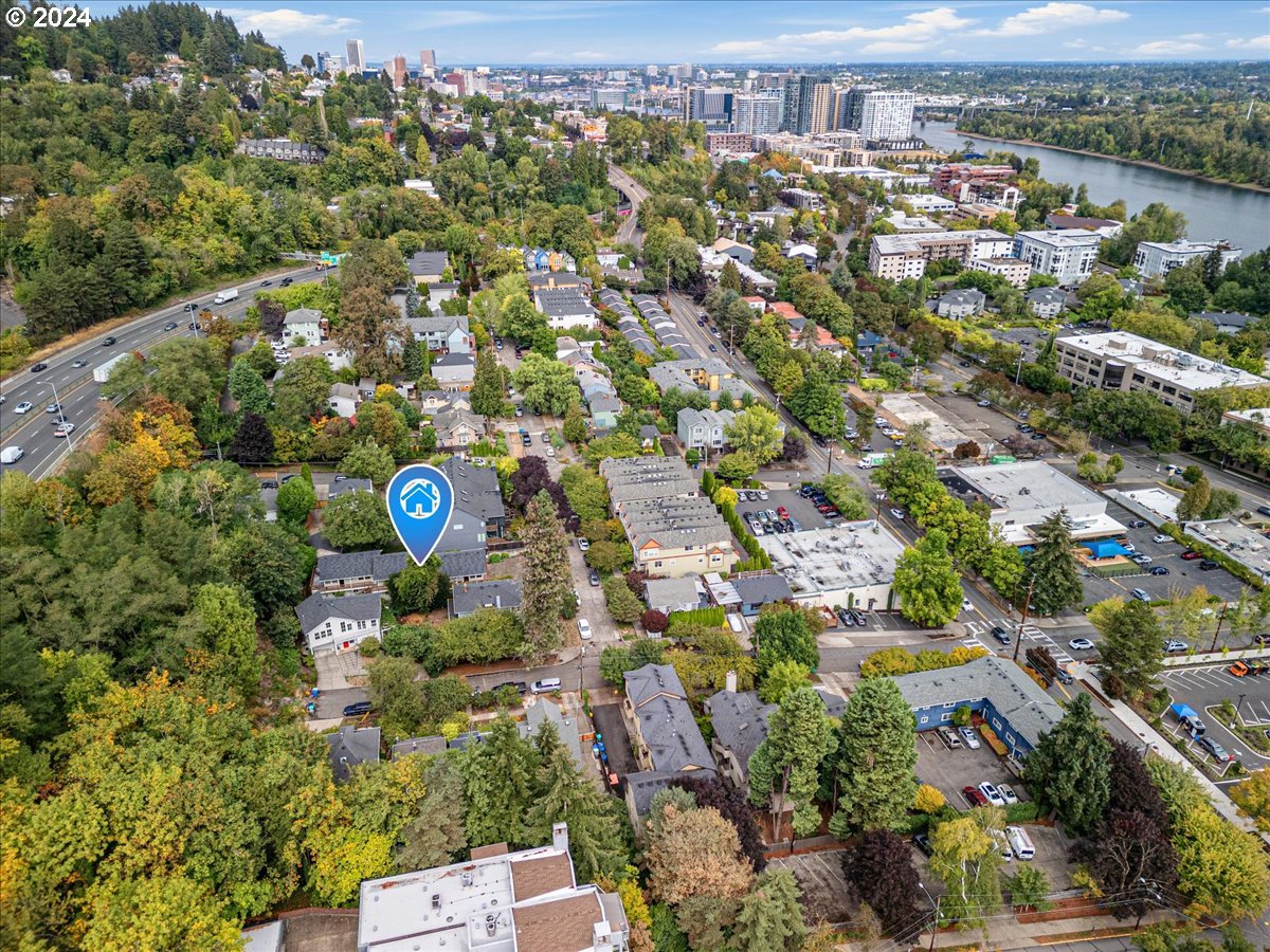 5221 Southwest View Point Terrace, Unit 2 Portland, OR 97239 - Photo 27 of 30 an aerial view of residential houses with outdoor space