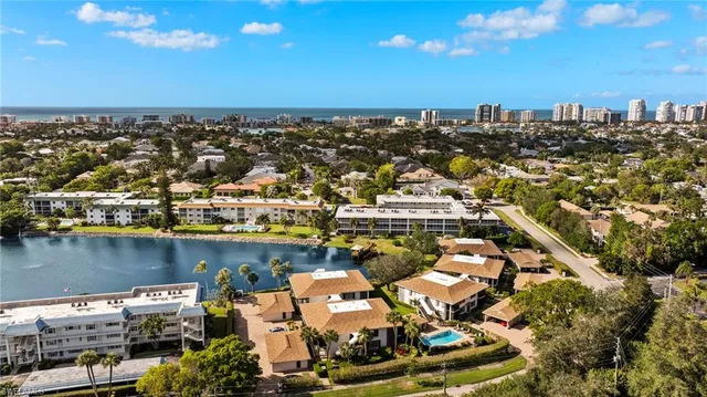 an aerial view of a city with houses
