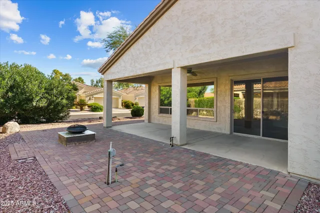 a view of an outdoor space with porch and furniture