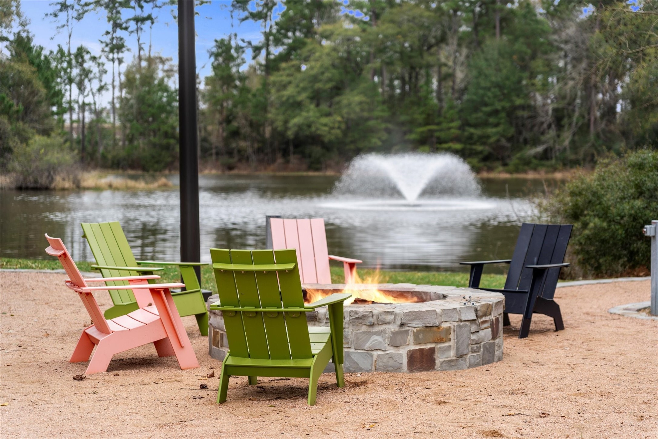106 Amber Jade Court Conroe, TX 77304 - Photo 47 of 50 an outdoor sitting area with couch and outdoor view