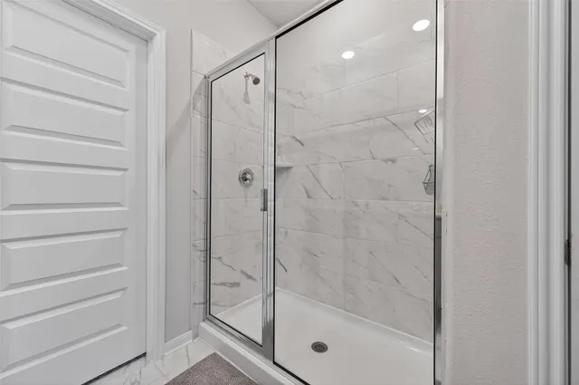 a bathroom with a shower