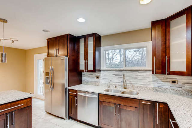 26W421 Geneva Road Wheaton, IL 60187 - Photo 13 of 29 a kitchen with stainless steel appliances granite countertop a sink and a refrigerator