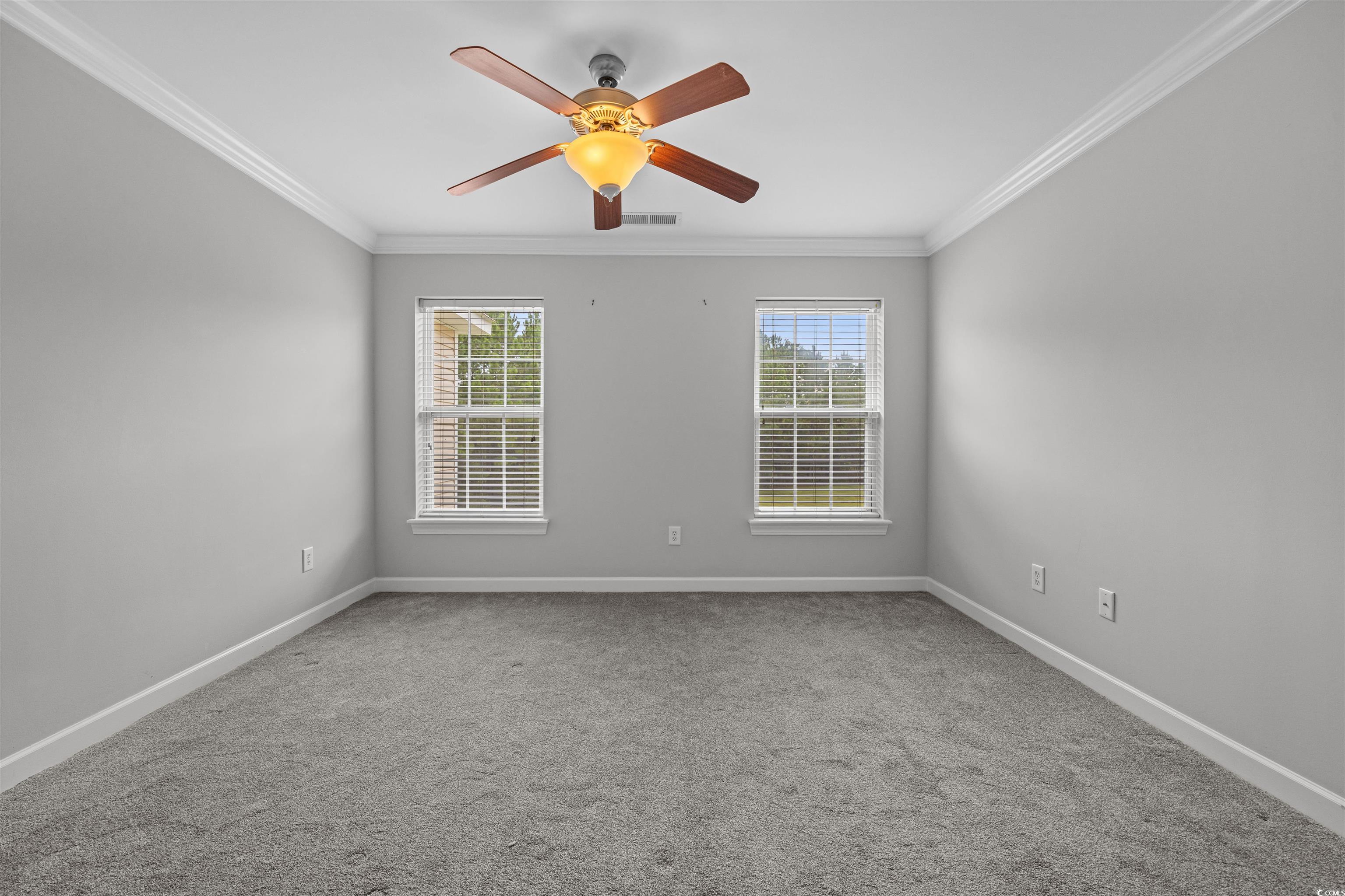 1060 Fairway Lane Conway, SC 29526 - Photo 23 of 32 Unfurnished room featuring crown molding, light colored carpet, and ceiling fan