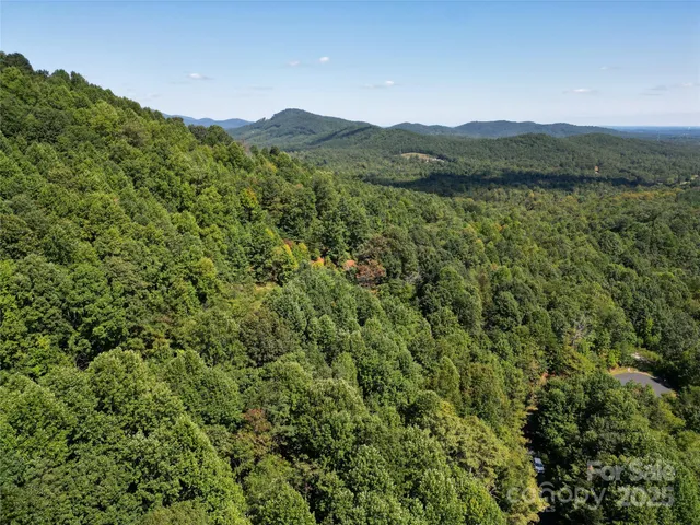 a view of a town with mountains in the background
