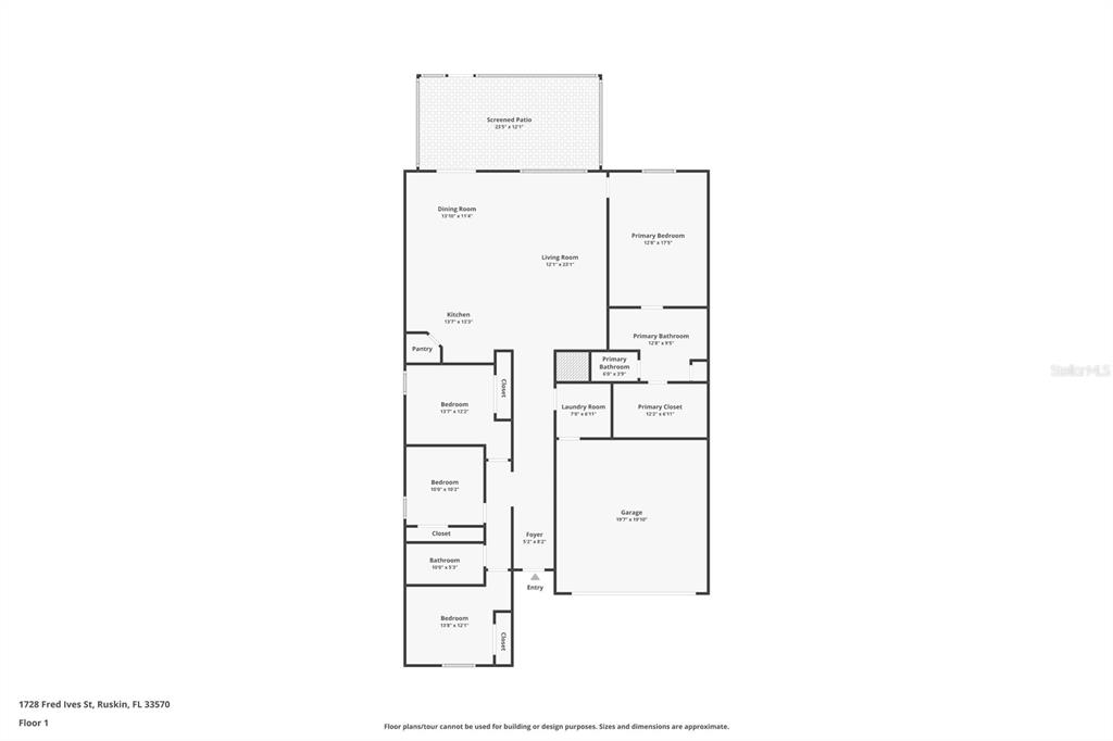 1728 Fred Ives Street Ruskin, FL 33570 - Photo 78 of 78 a picture of floor plan