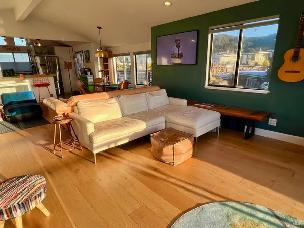 a living room with furniture and a couch