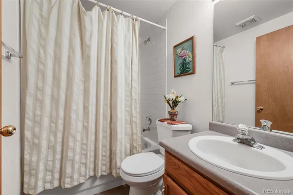 a bathroom with a toilet a sink and curtain