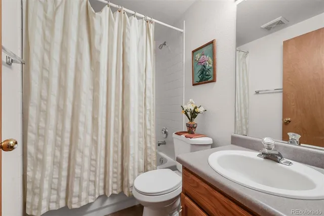 a bathroom with a toilet a sink and curtain