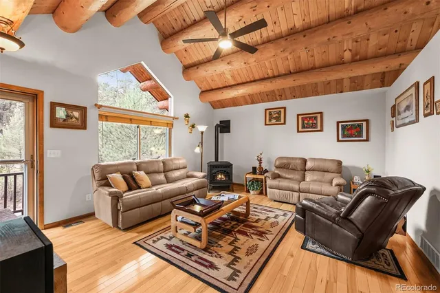 a living room with furniture