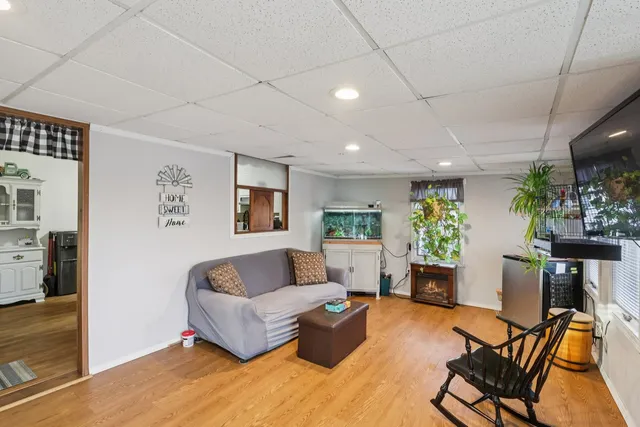 a living room with furniture and a couch