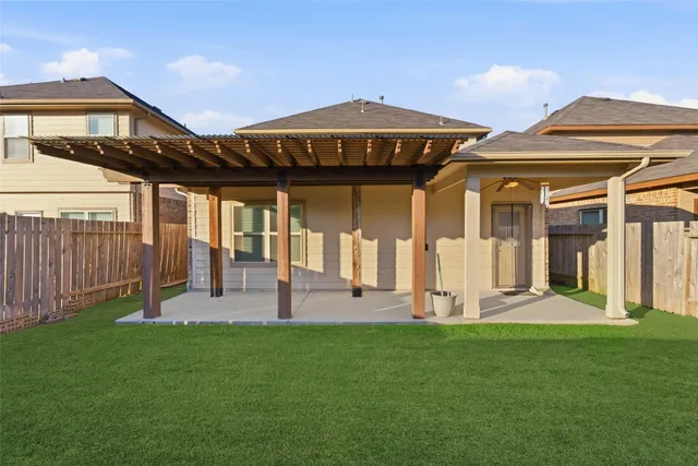 a view of a porch with a garden