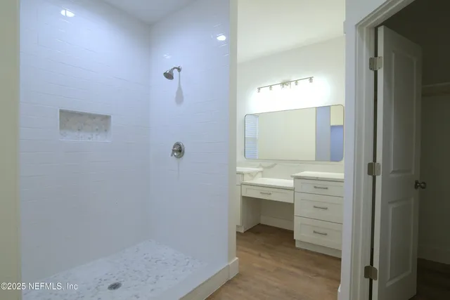 a bathroom with a shower