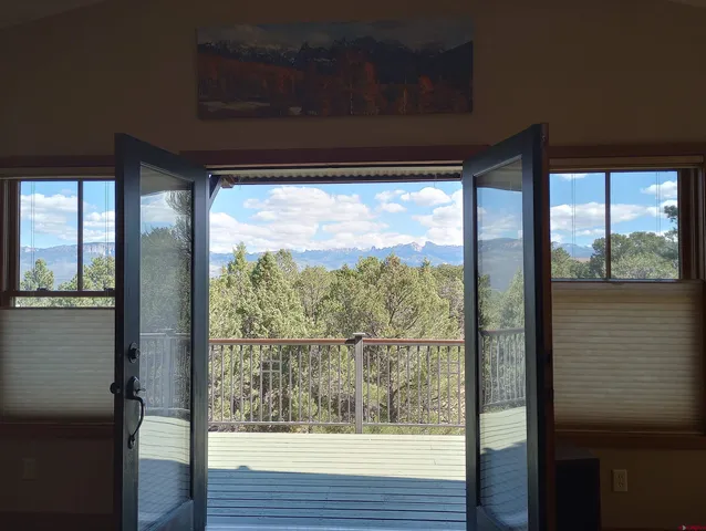 a view of city and mountain