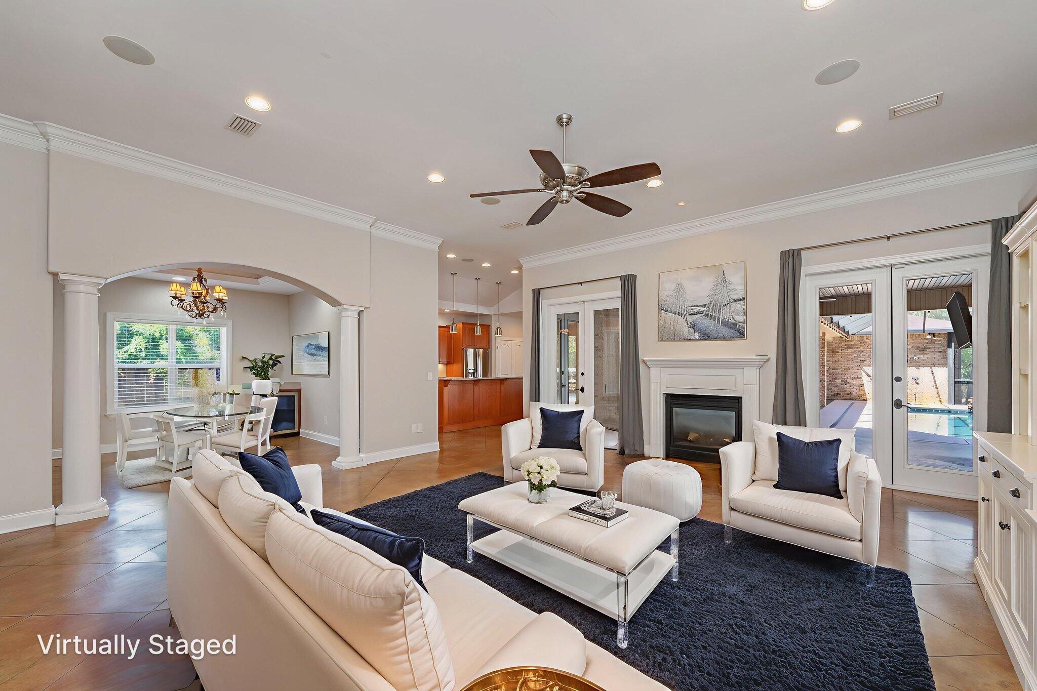14 Blenheim Road Shalimar, FL 32579 - Photo 14 of 71 a living room with furniture and a fireplace