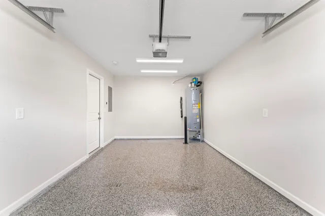 a view of a house with white door