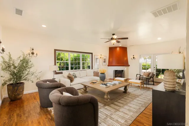 a living room with furniture