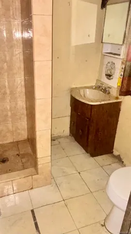 a bathroom with a sink and a shower