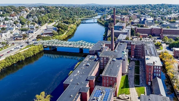 a view of a lake and a city