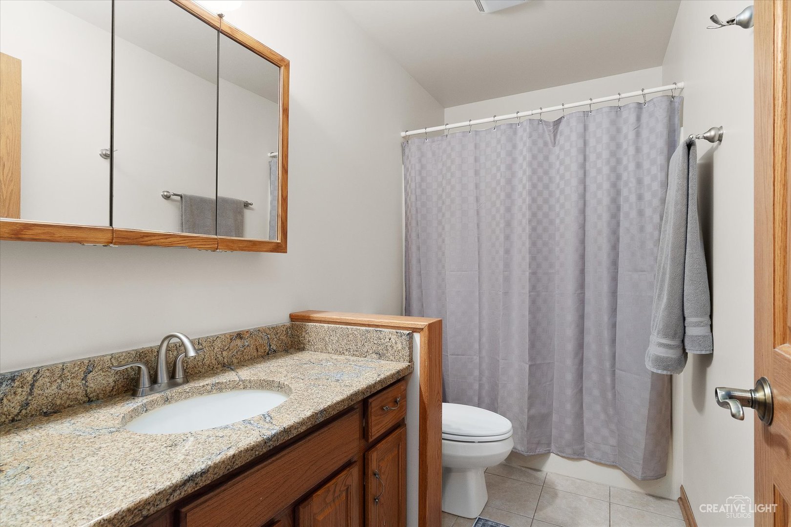 3684 East 2619 Th Road Sheridan, IL 60551 - Photo 16 of 32 a bathroom with a granite countertop sink a toilet and a mirror