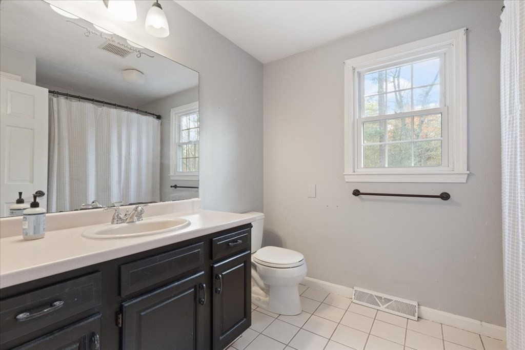 294 County Road Hanson, MA 02341 - Photo 30 of 38 a bathroom with a sink a toilet and a mirror