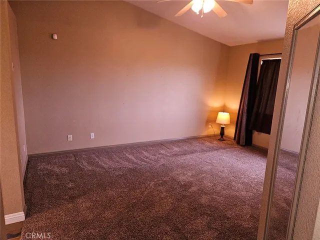 an empty room with closet